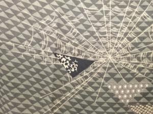 アンティーク　蜘蛛の巣に鱗模様単衣長襦袢